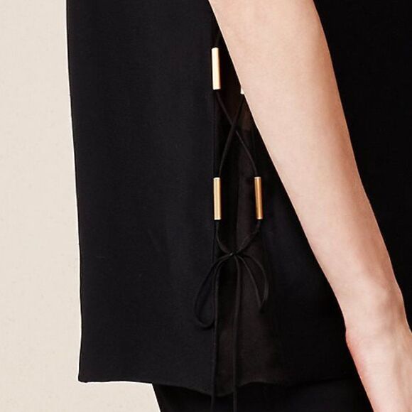 Ralph Lauren Spring/Summer 2015 Black Silk Shantung Sleeveless Tunic Blouse - Picture 7 of 16